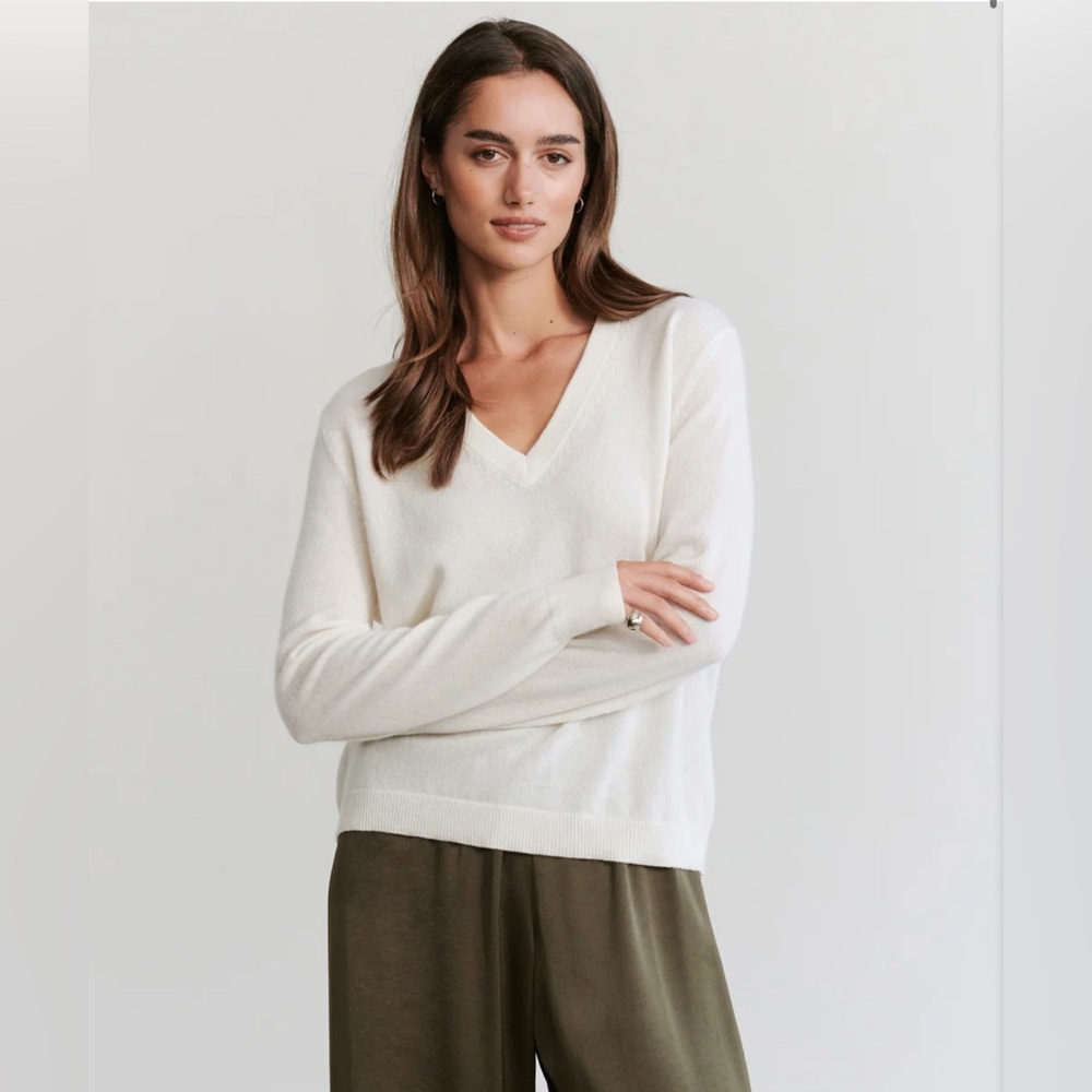 Jenni Kayne Flynn Cashmere Sweater Ivory